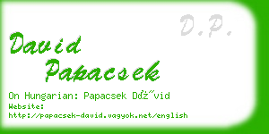 david papacsek business card